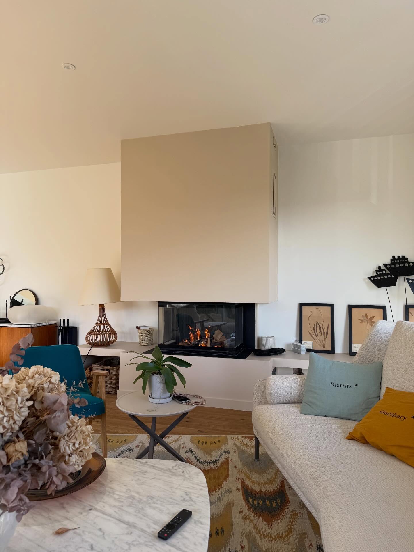 Installation d'un insert à bois par L'atelier du Feu à Biarritz