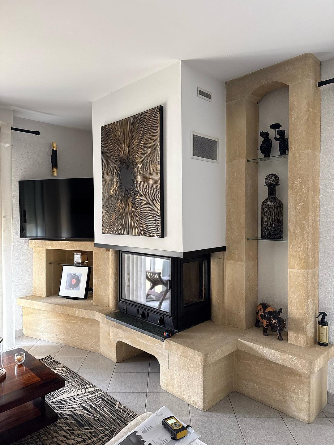 Installation d'un insert à bois par L'atelier du Feu à Biarritz